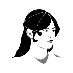 Beauty logo. Woman's face. Abstract concept. Flat design. Vector illustration on white background.