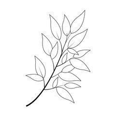 stem with leaves icon over white background. vector illustration