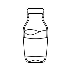 Milk glass bottle icon vector illustration graphic design