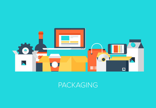 Colorful Product and Packaging Icon Set 1