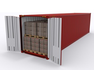 Isolated Shipping Container