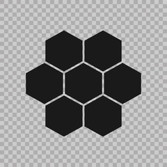 Hexogen isometric logo concept,Honeycomb vector illustration. Flat design construction style . Sign pattern. Graphic design. Fashion background abstract texture. Template for print, textile, wrapping.