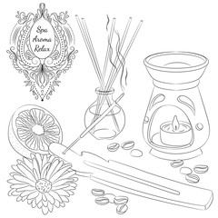 Aromatherapy line art