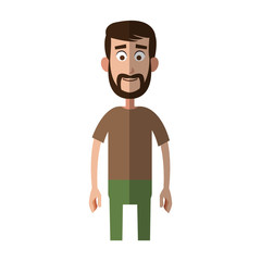 man with beard cartoon icon over white background. colorful design. vector illustration