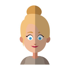 happy woman cartoon icon over white background. colorful design. vector illustration