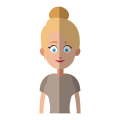 happy woman cartoon icon over white background. colorful design. vector illustration