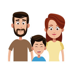 happy family cartoon icon over white background. colorful design. vector illustration