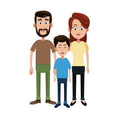 happy family cartoon icon over white background. colorful design. vector illustration