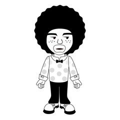 afro style person character vector illustration design