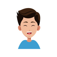 happy boy cartoon icon over white background. colorful design. vector illustration