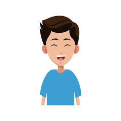 happy boy cartoon icon over white background. colorful design. vector illustration