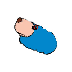 baby newborn child blushed faceless vector icon illustration