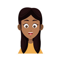 happy girl cartoon icon over white background. colorful design. vector illustration