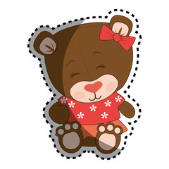 Fototapeta premium cute bear teddy icon vector illustration design