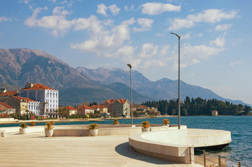 Embankment of Tivat city. Montenegro
