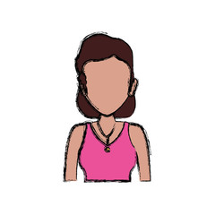 female young faceless avatar icon vector illustration