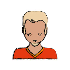 adult male avatar faceless vector icon illustration