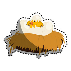 cute bird nest icon vector illustration design