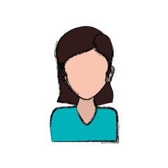 female young faceless avatar icon vector illustration