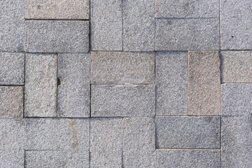 New granite paving stone unevenly layed