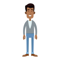 Fototapeta premium happy man wearing casual clothes cartoon icon over white background. colorful design. vector illustration