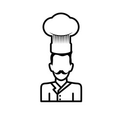 chef mustache hat vector icon illustration draw
