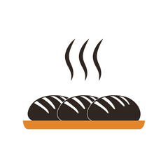baked bread warm colored icon vector illustration