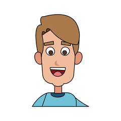 happy handsome blonde man cartoon icon image vector illustration design 