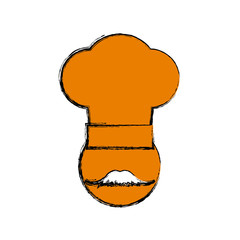chef mustache hat head vector icon illustration