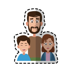 happy father and children family icon image vector illustration design 