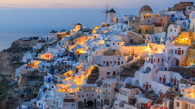 Sunset in Santorini, Greece
