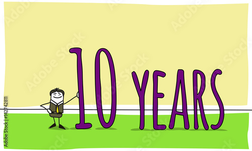 10 years celebration of a business anniversary stock image and