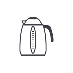 kettle electric pot household appliance vector icon illustration