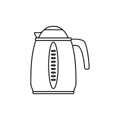 kettle electric pot household appliance vector icon illustration