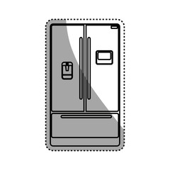 Fototapeta na wymiar fridge household appliances vector icon illustration colored