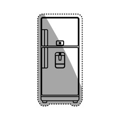 Fototapeta na wymiar fridge household appliances vector icon illustration colored