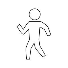 man silhouette walking vector icon illustration pictogram