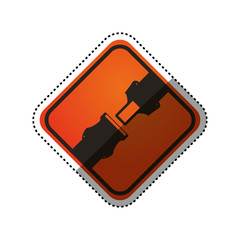 traffic sign warning security belt vector icon illustration