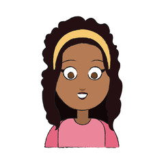 woman cartoon icon over white background. colorful design. vector illustration