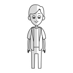 happy boy cartoon icon over white background. vector illustration