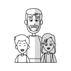 father with his kids icon over white background. vector illustration