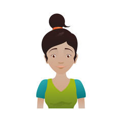 kid child girl avatar vector illustration icon