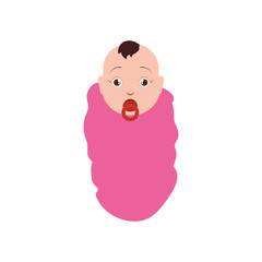 baby newborn child blushed vector icon illustration