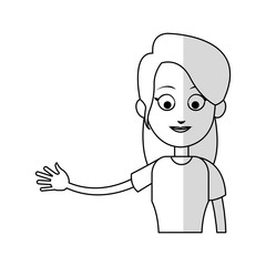 happy woman cartoon icon over white background. vector illustration