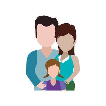 Couples Relationship Family Child Faceless Ector Icon Illustration