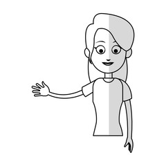 happy woman cartoon icon over white background. vector illustration