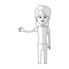 happy woman cartoon icon over white background. vector illustration