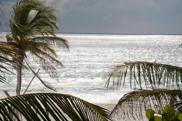ocean view with dark sky