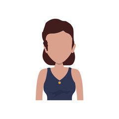 female young faceless avatar icon vector illustration