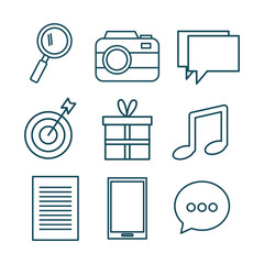 social marketing flat icons vector illustration design